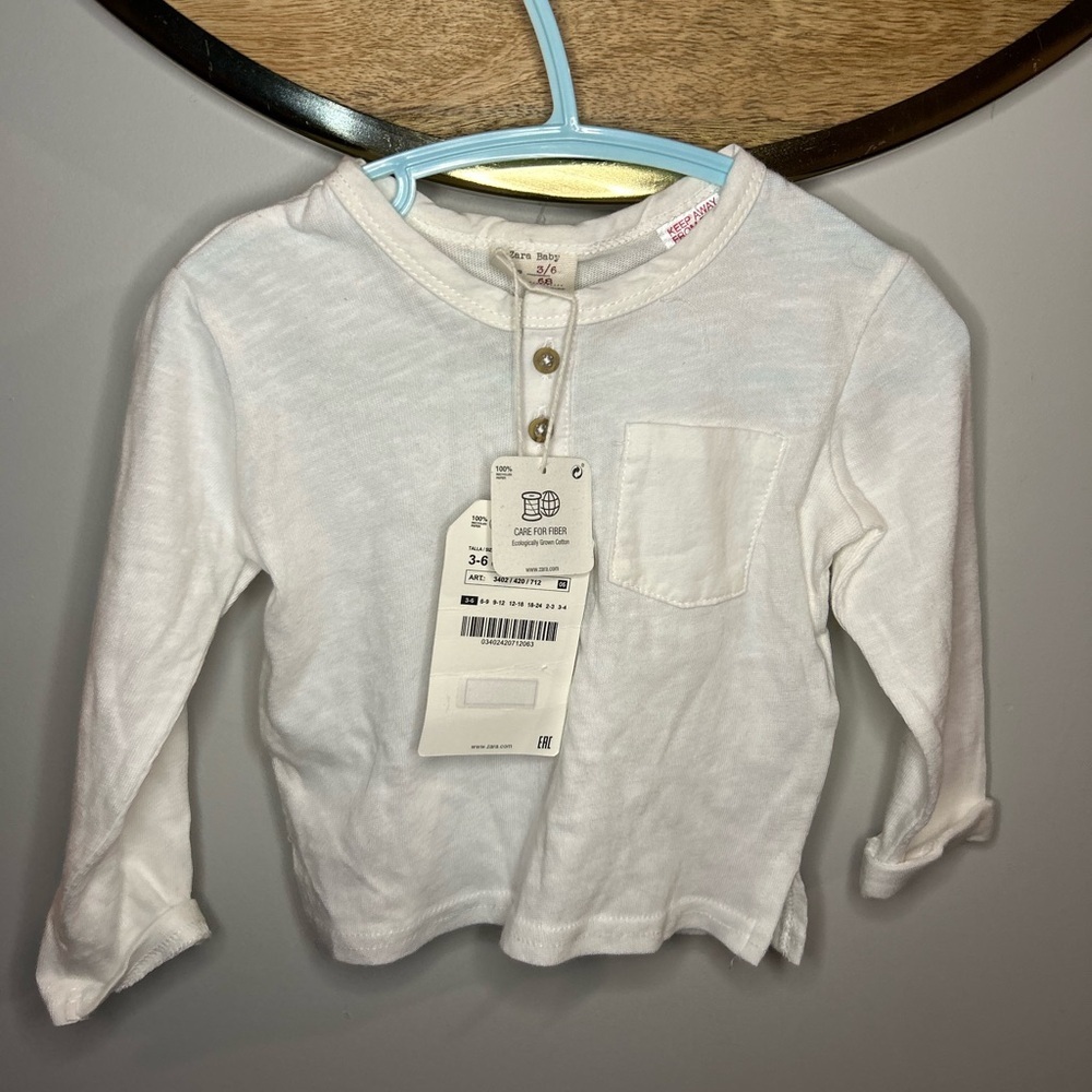NWT Classic White Zara Kids Long Sleeve Shirt